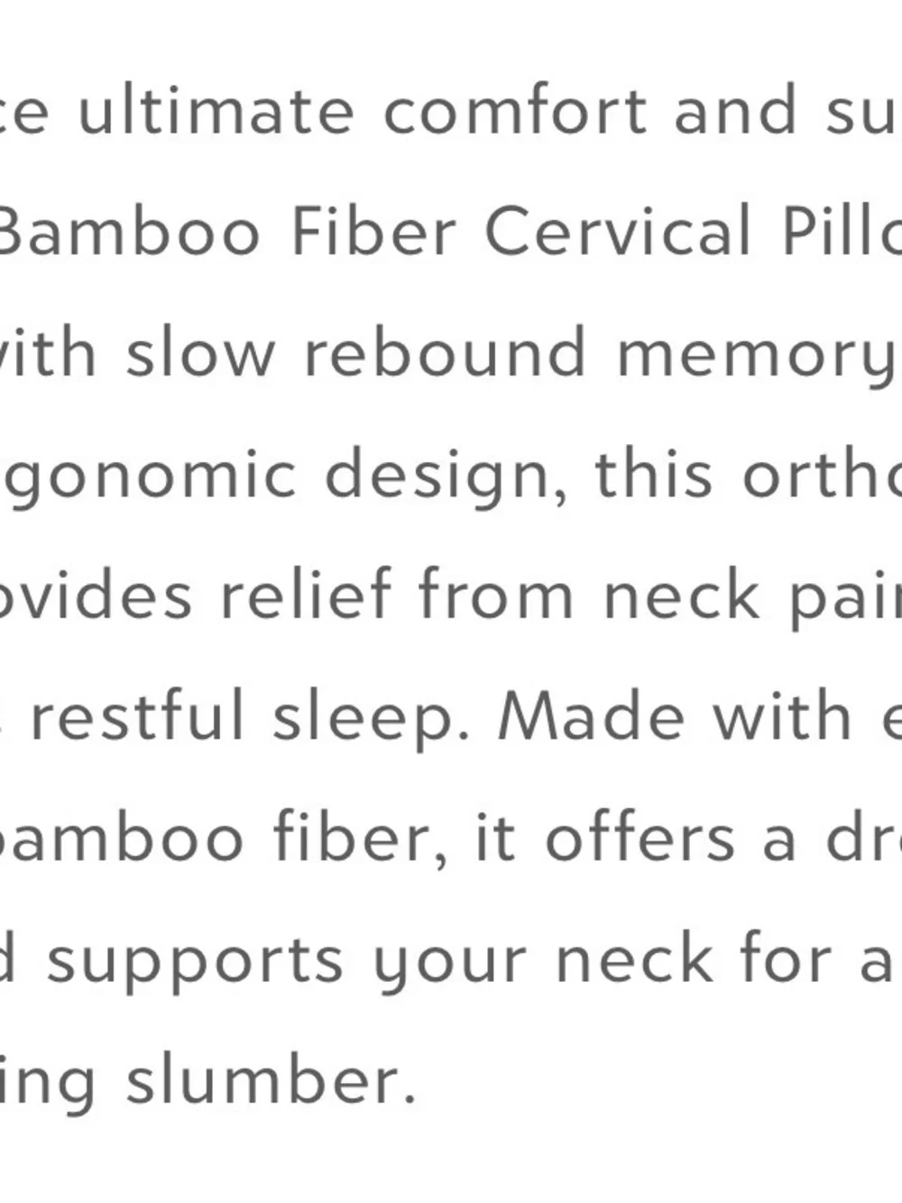 BAMBOO White Memory Foam Contour Pillow with Light Green Bamboo Print